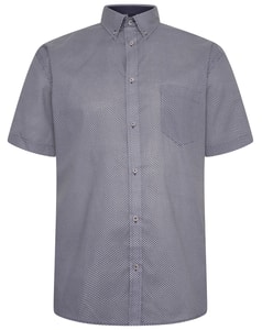 KAM Short Sleeve Dobby AOP Shirt Denim
